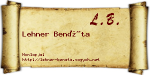 Lehner Benáta névjegykártya